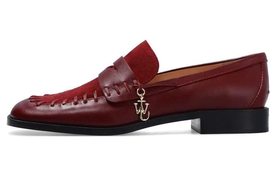 JW Anderson Cow Leather Loafers Women's Burgundy