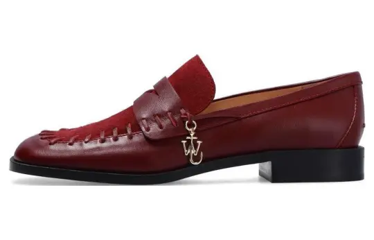 JW Anderson Cow Leather Loafers Women's Burgundy