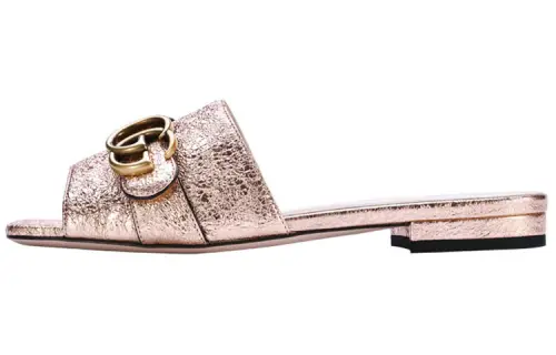 GUCCI Slide Slippers Women's Silver