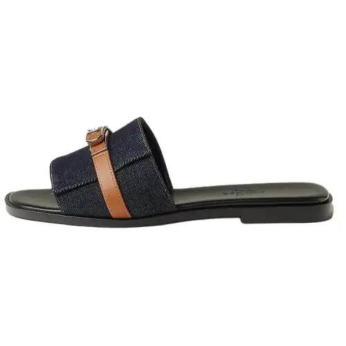 HERMES Giulia Slide Slippers Women's Blue