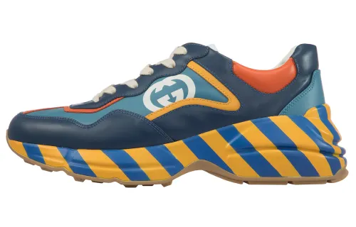 GUCCI Rhyton Comfortable Low top Casual Shoes Men's Yellow