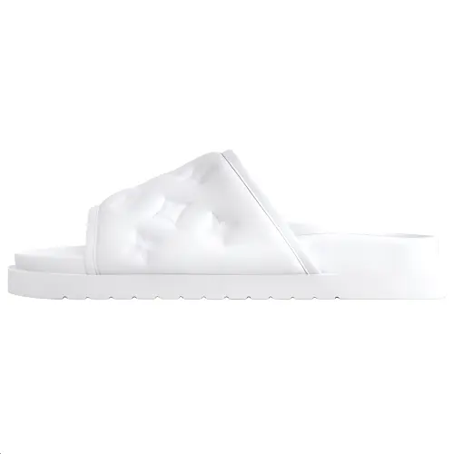 LOUIS VUITTON Miami Slide Slippers Men's White