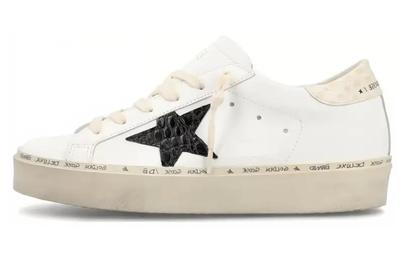 Golden Goose Hi Star White Black Star Women's