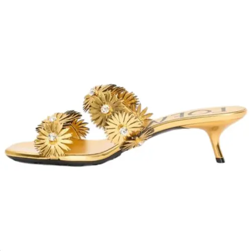 LOEWE Petal Slide Slippers 4.5cm Women's Gold