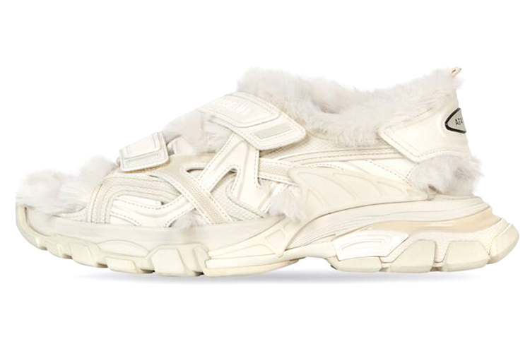 Balenciaga Balenciaga Track 1.0 Fluffy Velcro Trendy Simple Beach Sandals Women's White
