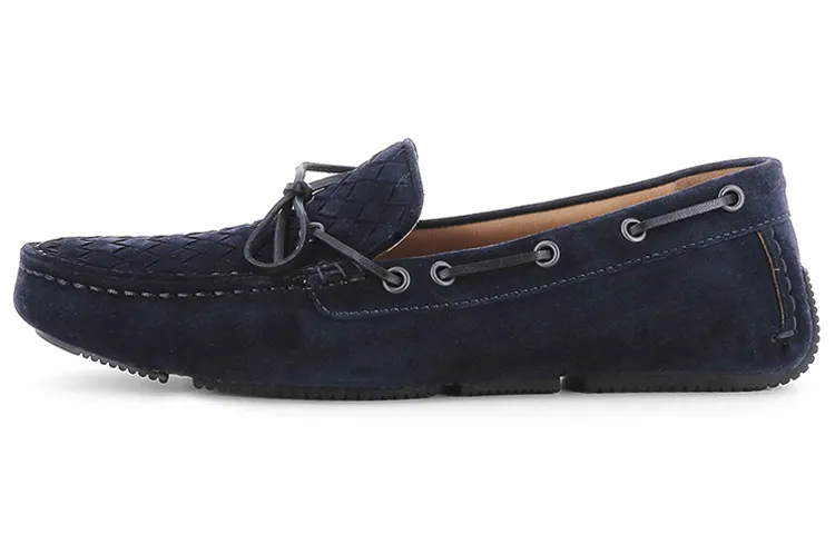 Bottega Veneta Intrecciato Suede Casual Shoes Men's Blue