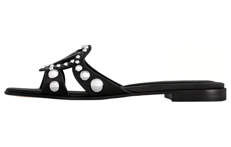 LOUIS VUITTON Isola Slip Resistant Slip Resistant Slide Slippers Women's Black