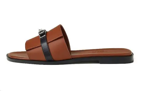 HERMES Giulia Slide Slippers Women's Brown