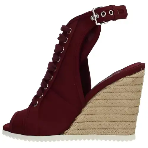 PRADA Wedge Heel One Strap Sandals Women's Red
