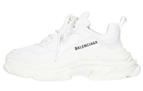 Balenciaga Triple S Synthetic Leather Triple White Women's