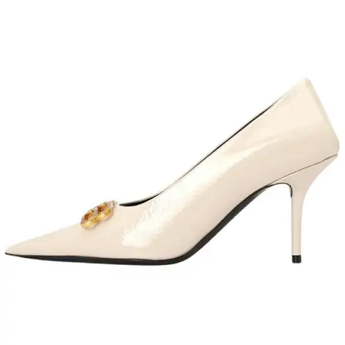 Balenciaga Leather Slim Heel High Heels 8cm Women's Light Umber