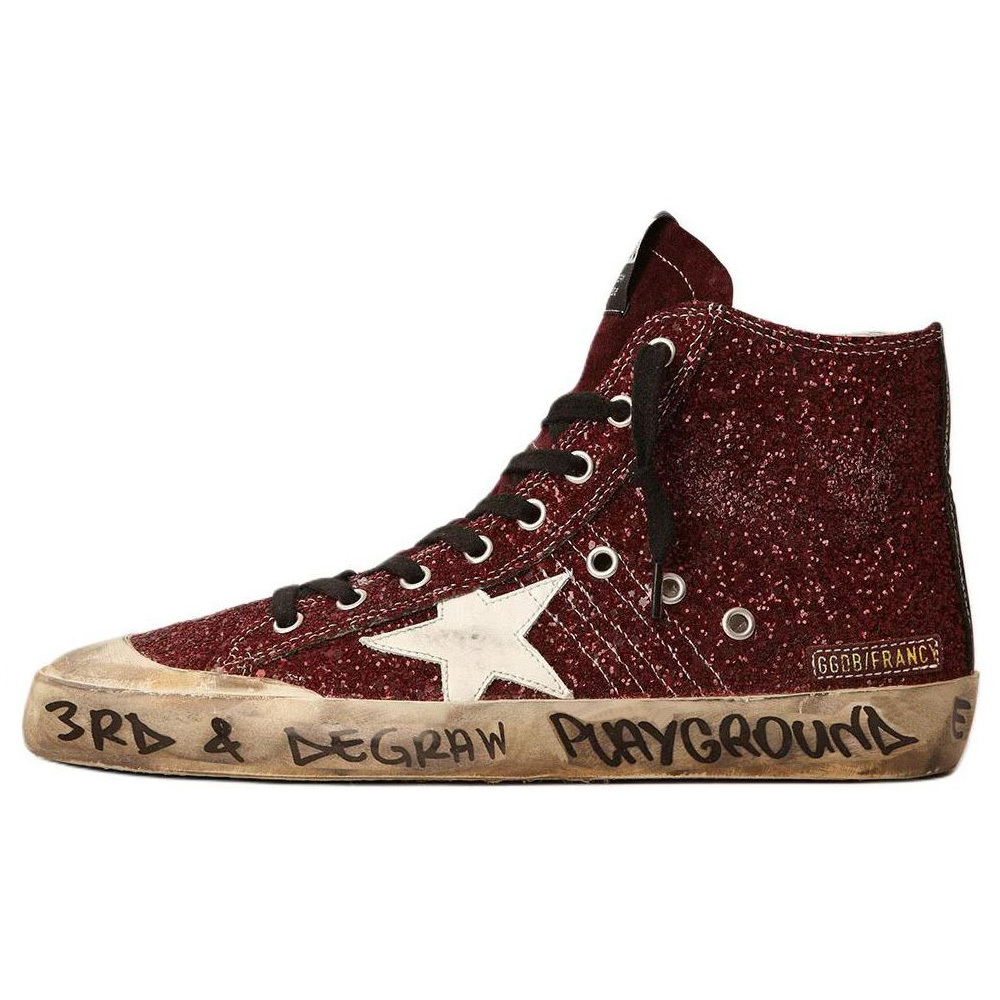 Женские кеды Golden Goose Francy Penstar (бордовые)