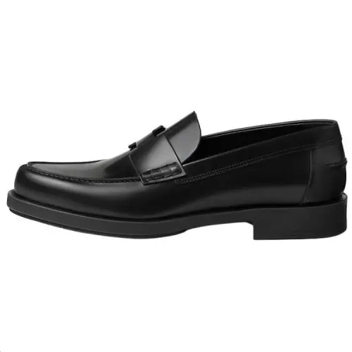 HERMES Julien Loafers Men's Black