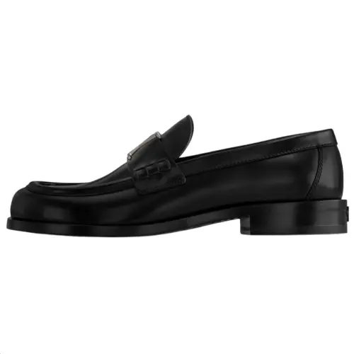 LOUIS VUITTON Scala Cow Leather Loafers Men's Black