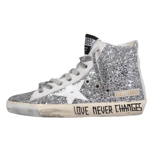 Golden Goose Francy High top Skateboard Shoes Women's Silver