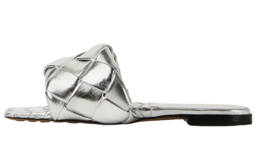 Bottega Veneta Lido Slide Slippers Women's Silver