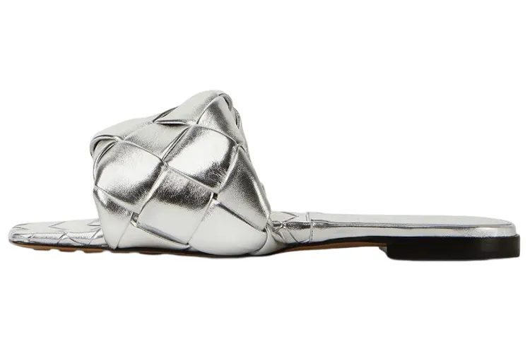 Bottega Veneta Lido Slide Slippers Women's Silver