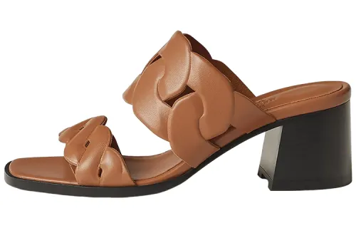 HERMES Slide Slippers Women's Brown