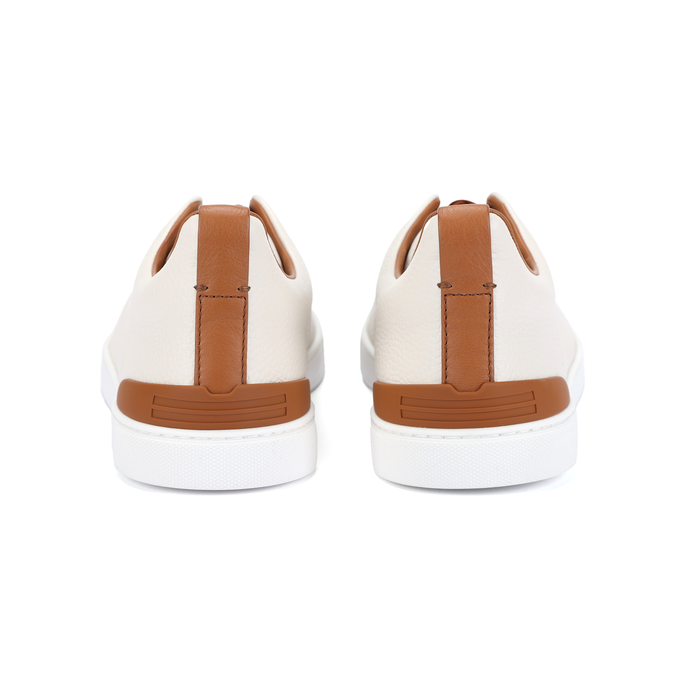 Zegna Deerskin Triple Stitch Off White/Brown