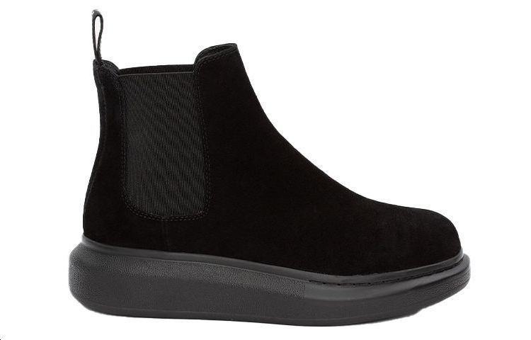 Alexander McQueen Hybrid Chelsea Boot Black Suede Women's