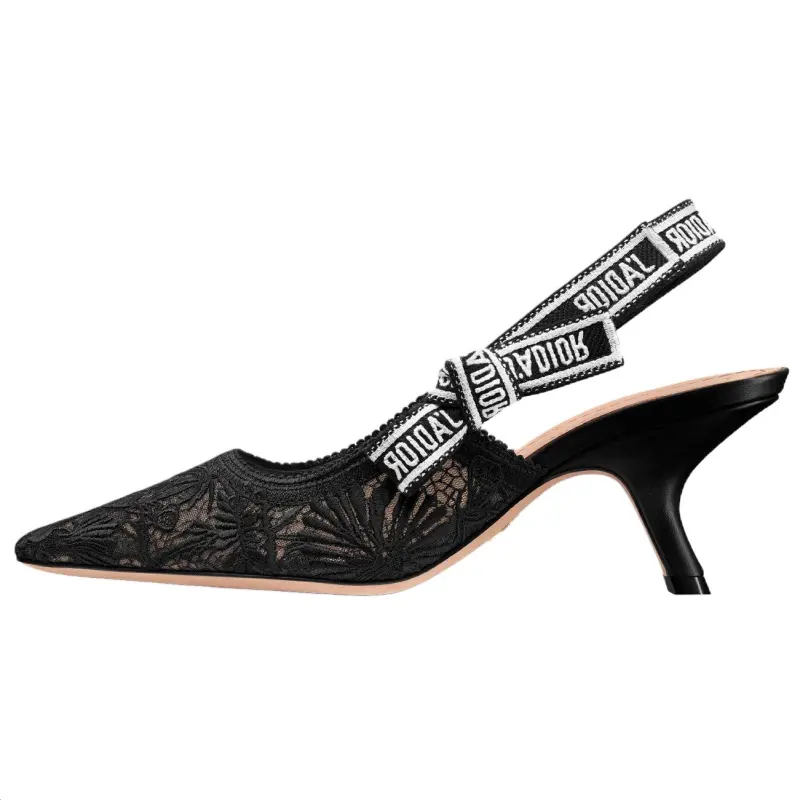 DIOR J'Adior Mesh Irregular Heel High Heels 6.5cm Women's Black