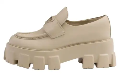 PRADA Monolith Triangle-logo Loafers