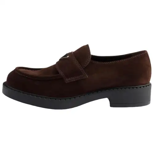 PRADA Chocolate Loafers 3.5cm Men's Dark Brown