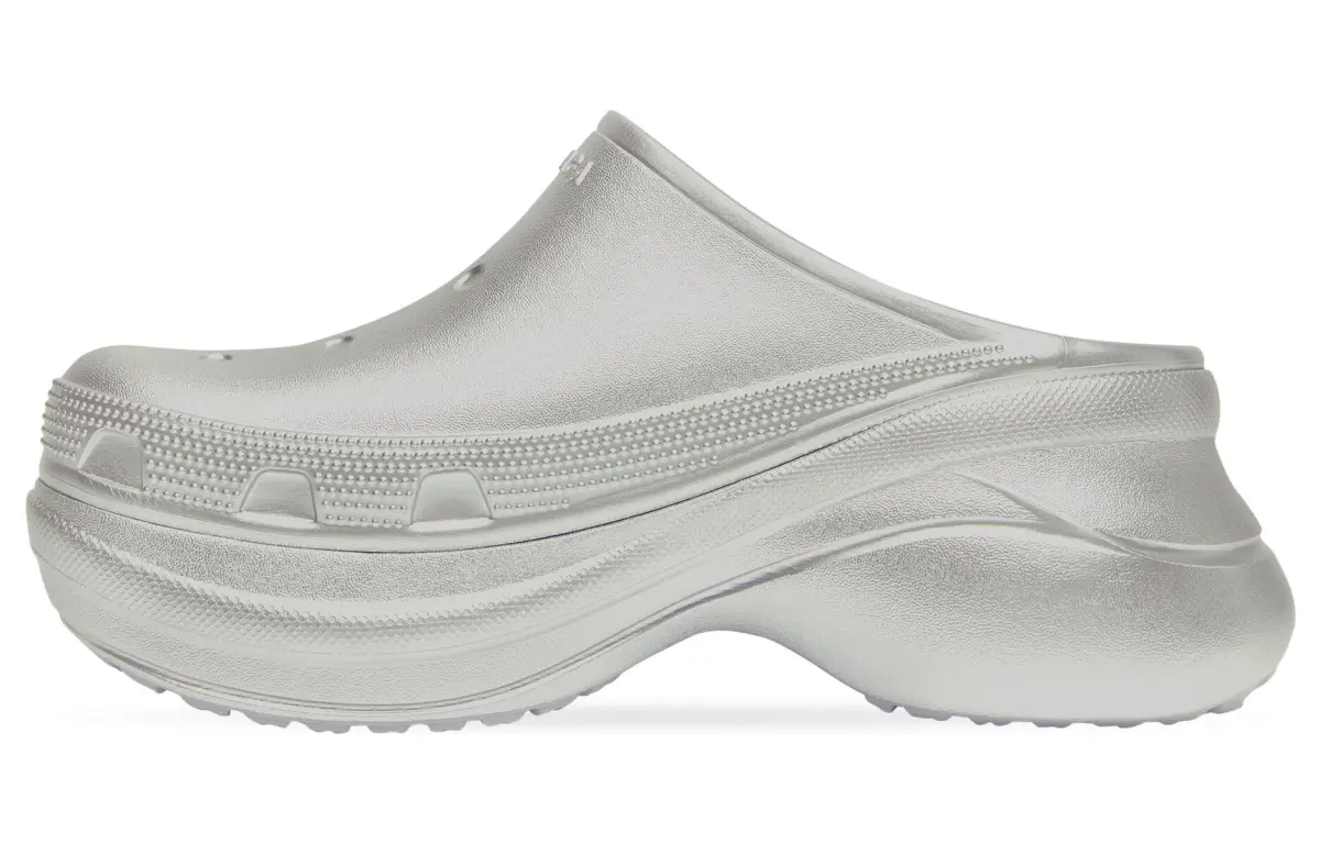 Balenciaga Crocs Closed Toe Slippers Women's Silver