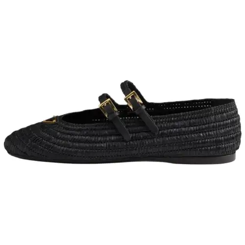 PRADA Flat Mary Jane Shoes Women's Black