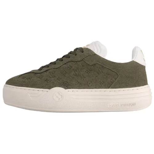 LOUIS VUITTON Groovy Leather Low top Skateboard Shoes Women's Green
