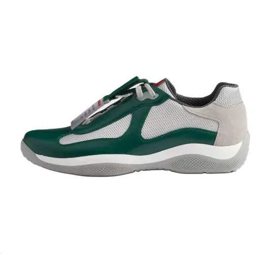 PRADA America's Cup Original Leather Low top Casual Shoes Men's Green