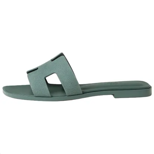 HERMES Oran Slide Slippers 1cm Women's Thunder And Lightning Blue