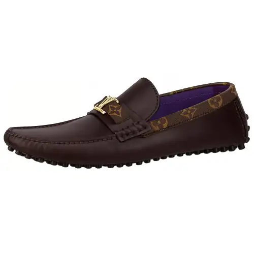 LOUIS VUITTON Hockenheim Leather Casual Shoes Men's Brown