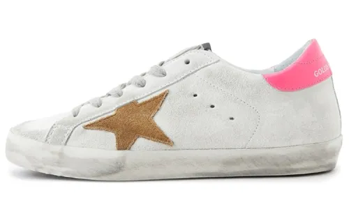 Golden Goose Super Star Skateboard Shoes Women's Low Top White/Gold/Pink