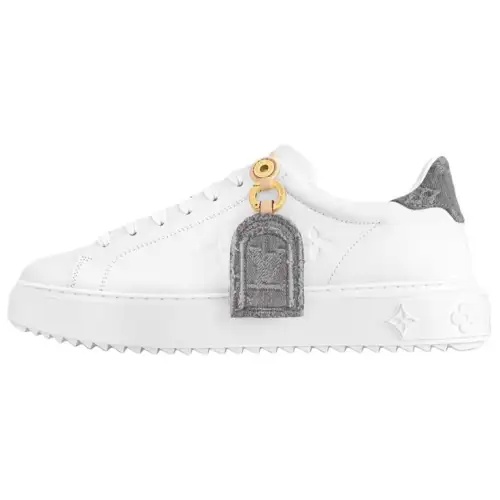 LOUIS VUITTON Time Out Denim Low top Skateboard Shoes Women's White