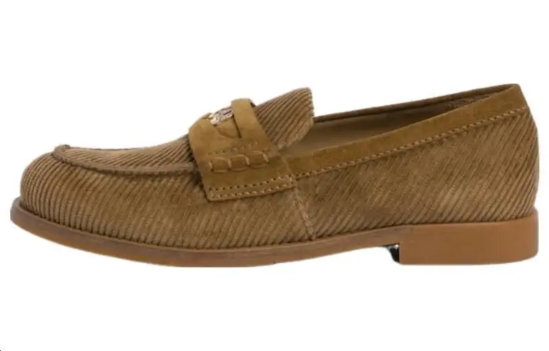 MIU MIU Suede Loafers 2cm Women's Cinnamon