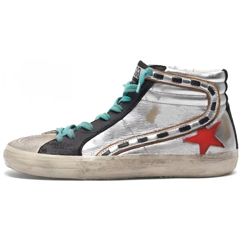 Golden Goose Stylish Skateboarding Shoes Women's Silver
