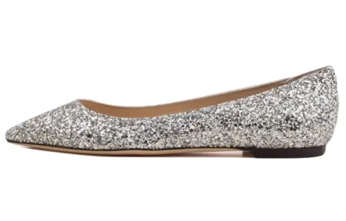 Jimmy Choo Romy Sequins Flat Shoes Women's Champagne Gold