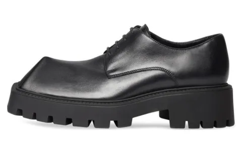 Balenciaga Rhino Derby Shoes 'Black Smooth Calfskin' Women's