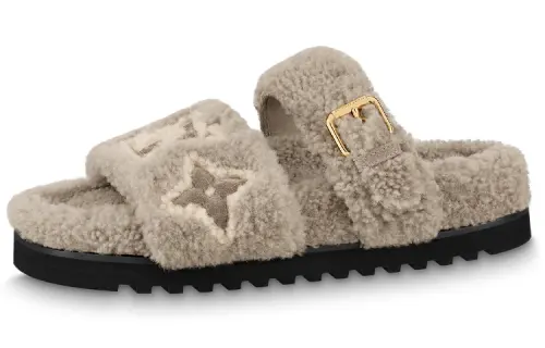 LOUIS VUITTON Paseo Comfort Slide Slippers Women's Light Brown