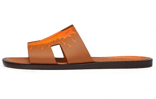 HERMES Slide Slippers Men's Brown