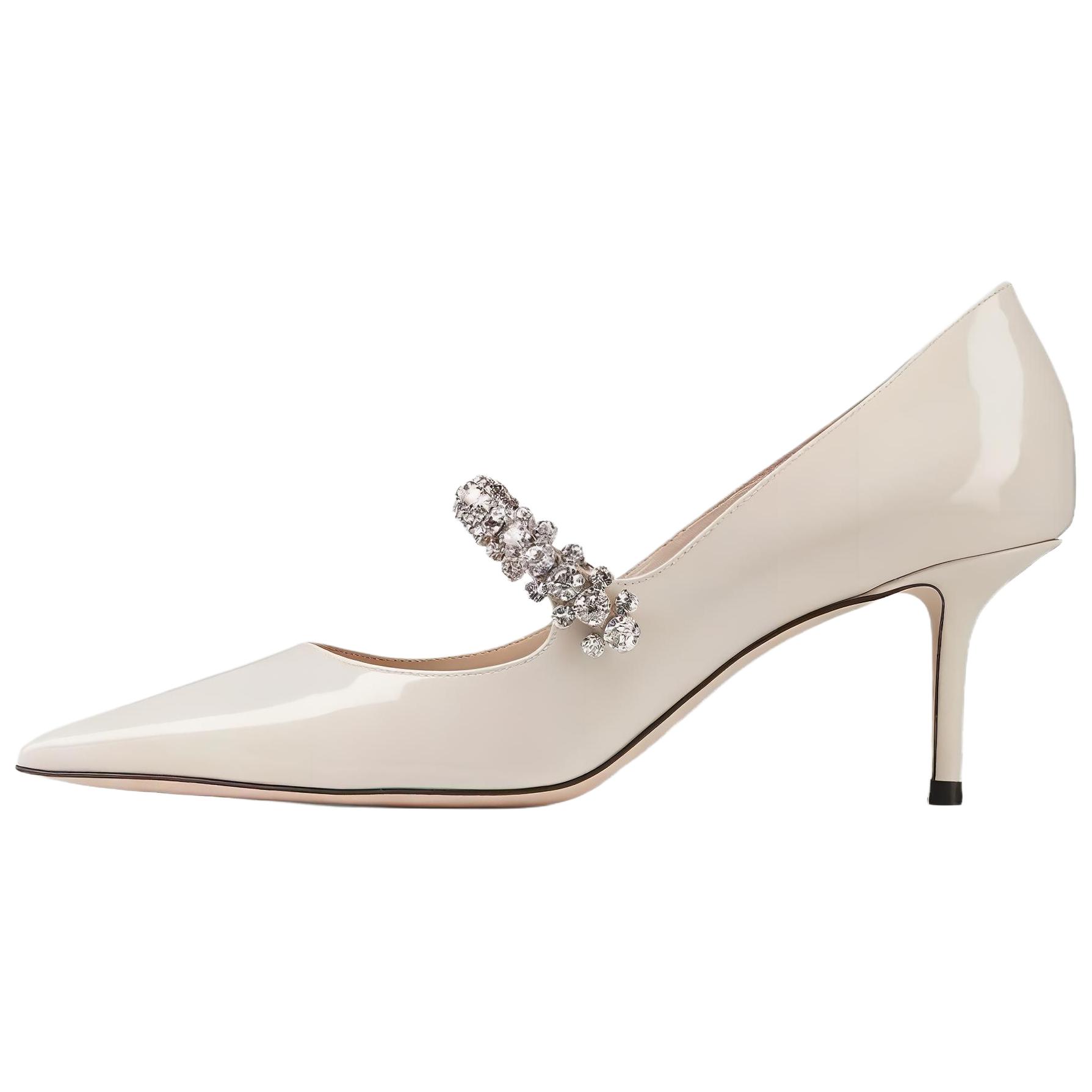 Jimmy Choo Bing patent leather simple and elegant stiletto high heels 6.5cm women's linen color
