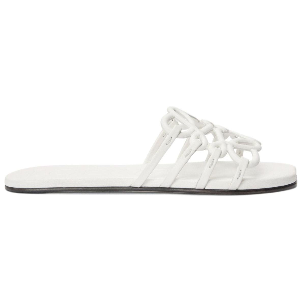LOEWE Petal Anagram Slide Slippers Women's Red Palm Heather White