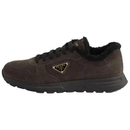 PRADA Prax Suede Low top Casual Shoes Men's Dark Brown