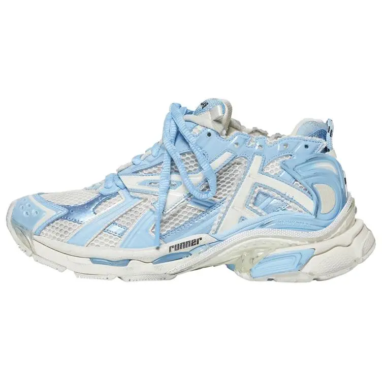 Balenciaga Runner Sneakers 'White Baby Blue Mesh And Nylon' Women's