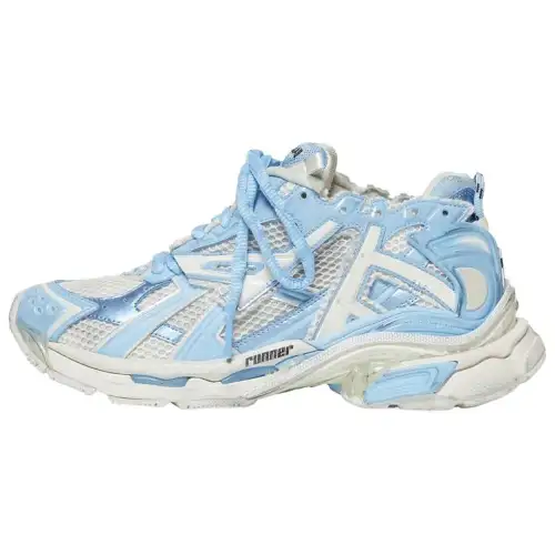 Balenciaga Runner Sneakers 'White Baby Blue Mesh And Nylon' Women's