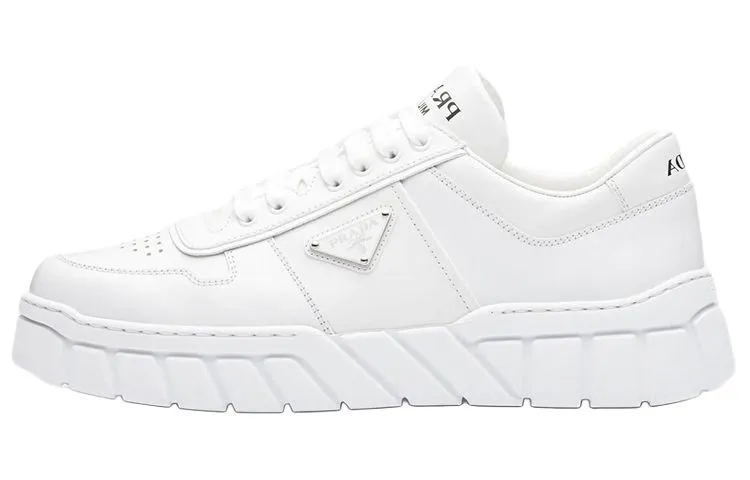 PRADA Voluminous Sneakers Leather White White