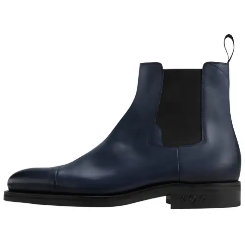 LOUIS VUITTON Varenne Calfskin Ankle Length Chelsea Boots Men's Blue