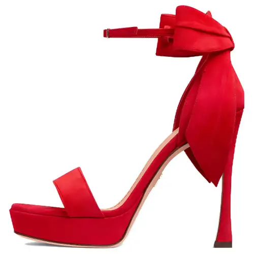 DIOR Suede One Strap Sandals Women's Red