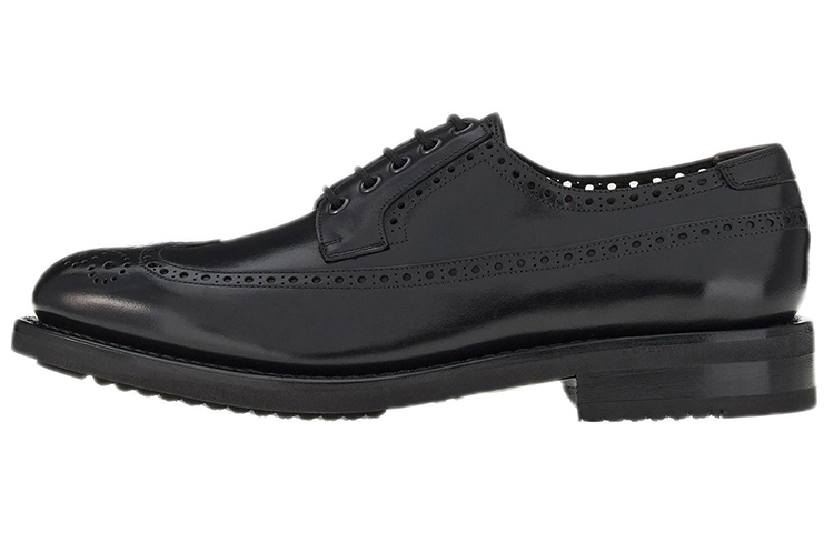 FERRAGAMO Ferragamo first layer cowhide Derby lace-up shoes men's casual men's black
